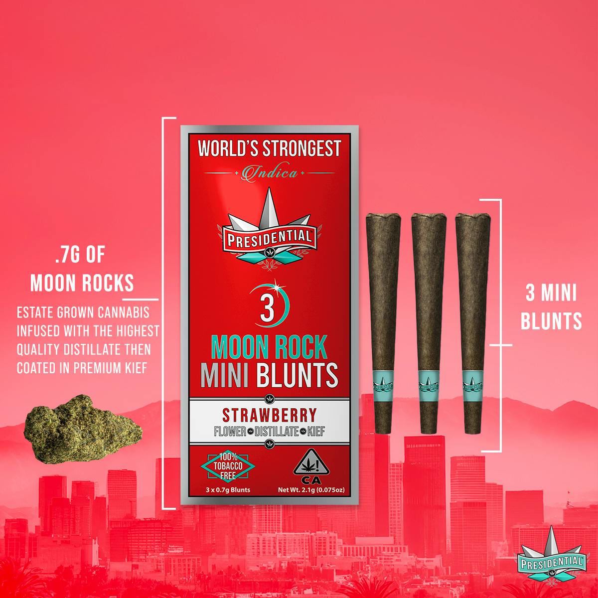 Presidential Pee-Wee Moon Rock Blunts -Strawberry (2.1g