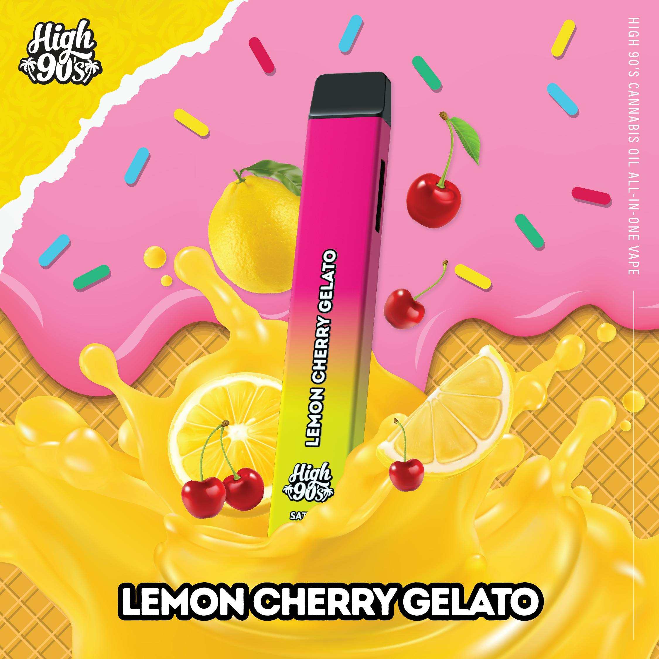 High 90s : Lemon Cherry Gelato 1g All-In-One Vape - HIGH 90s