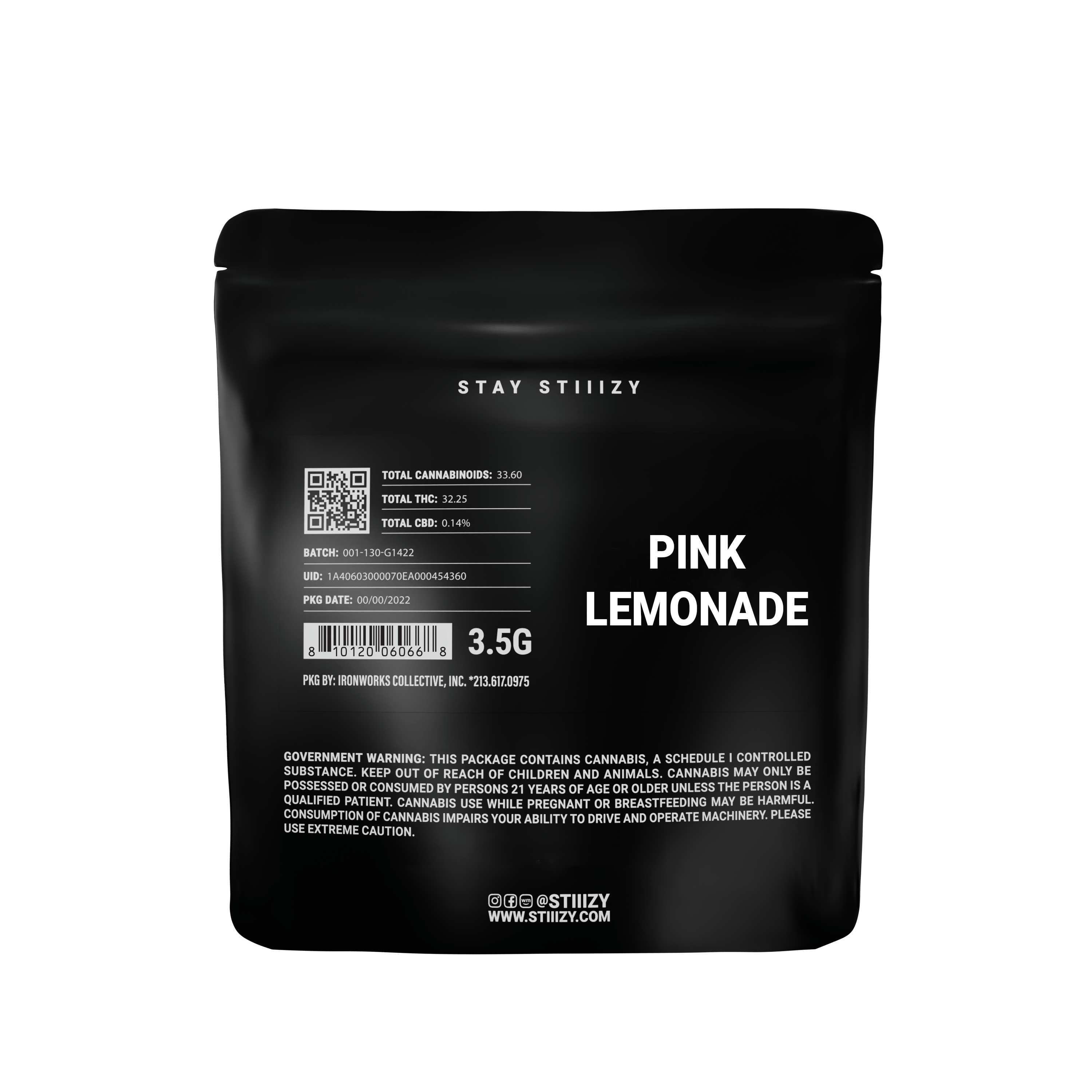 PINK LEMONADE - 3.5G Black Label Mylar - STIIIZY