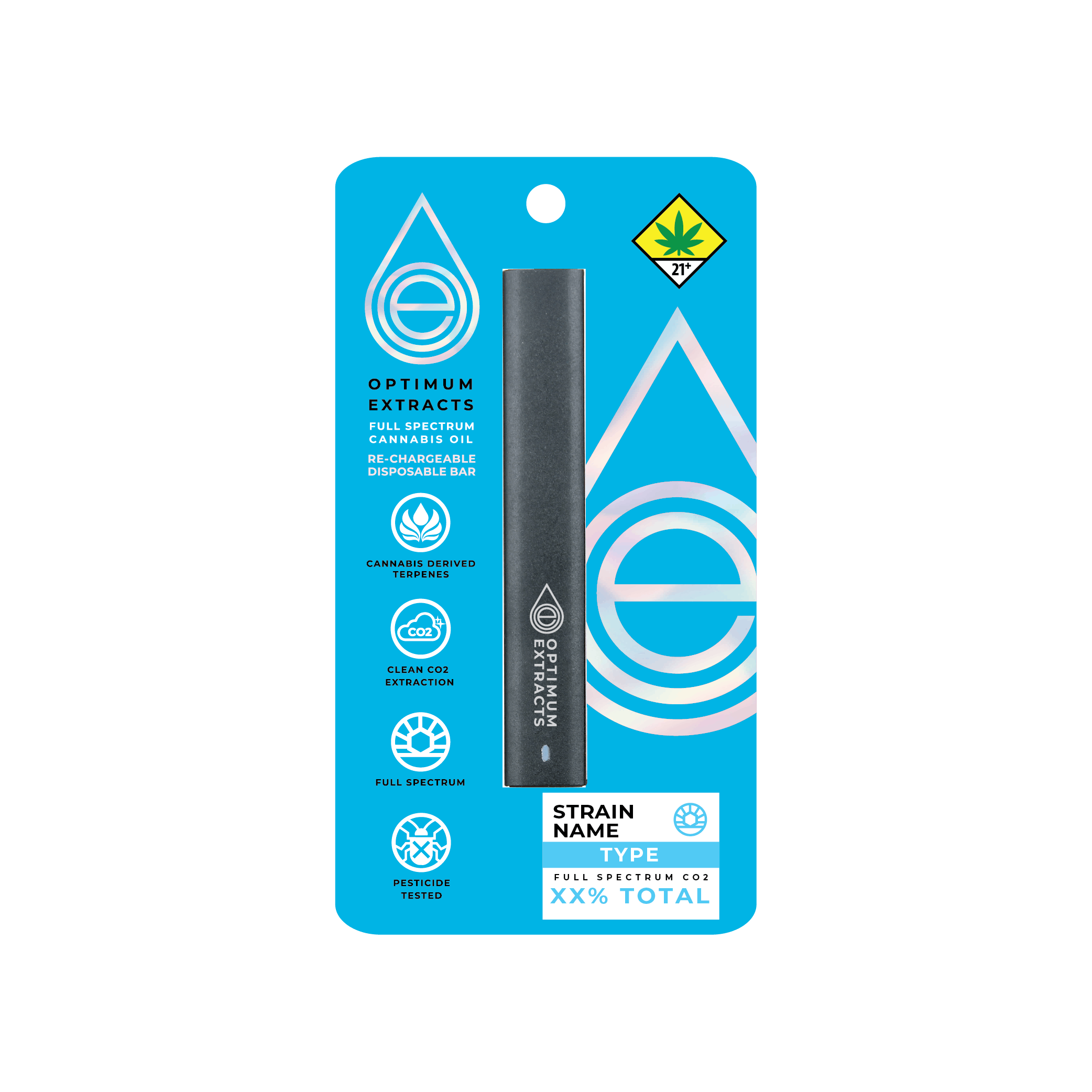 optimum extracts vapes blue diamond LIT! THC DIAMOND DISPOSABLE VAPE PEN, 3G BERRY BLUE INDICA main image 0
