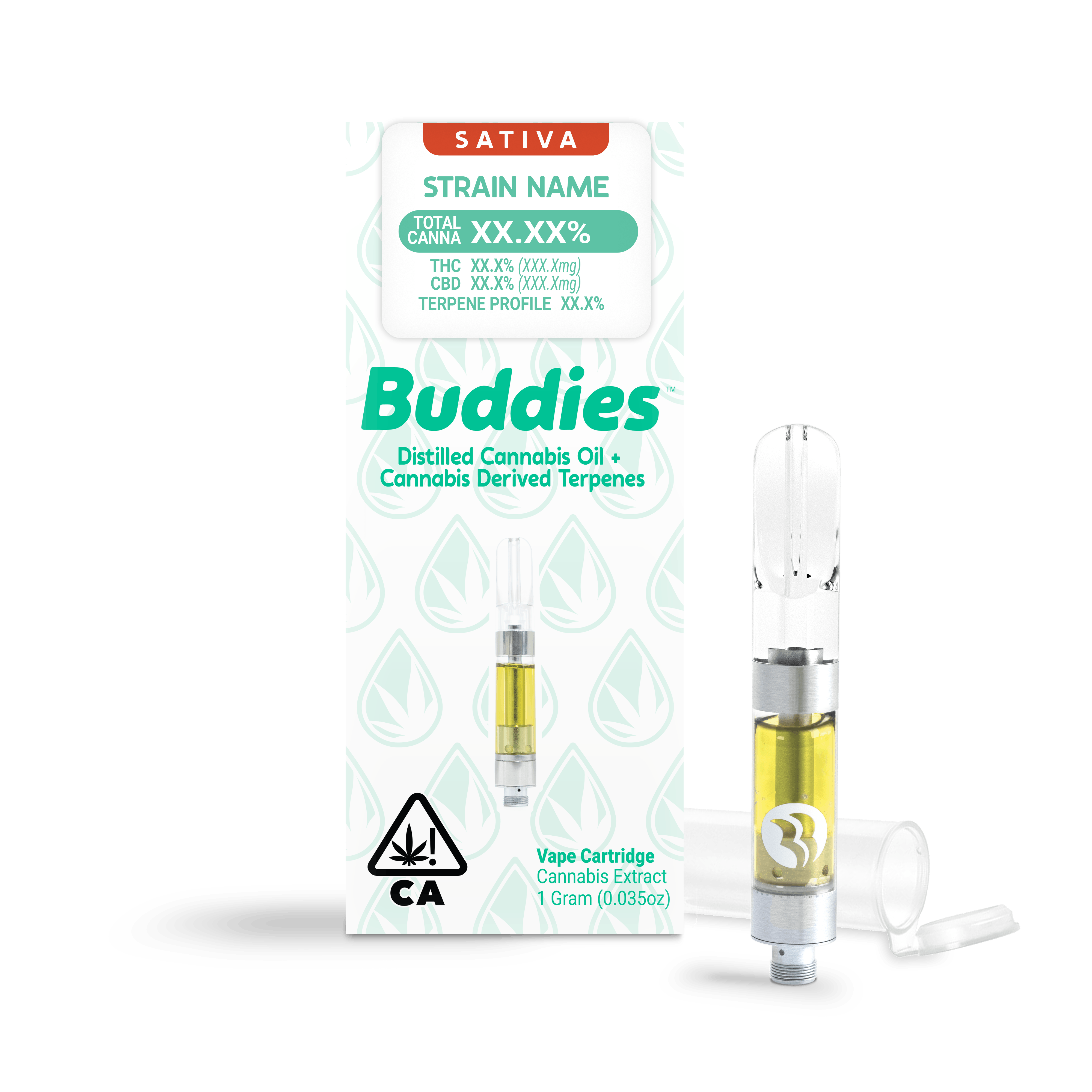 Distillate + CDT Chocolate Thai 1g Vape Cart (S) - Buddies Brand