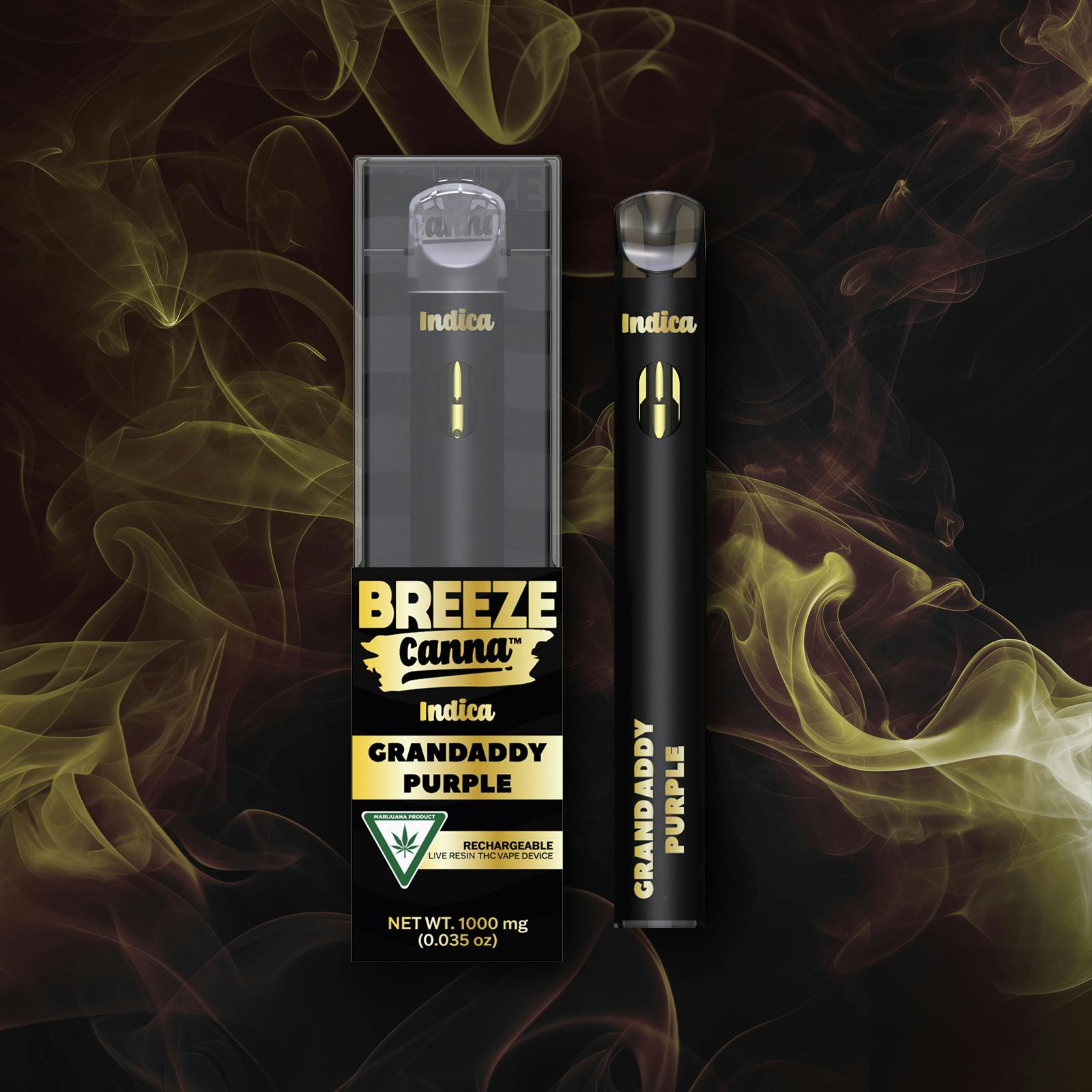 Grandaddy Purple - Indica Live Resin 1g PLUS Vape Device — BREEZE