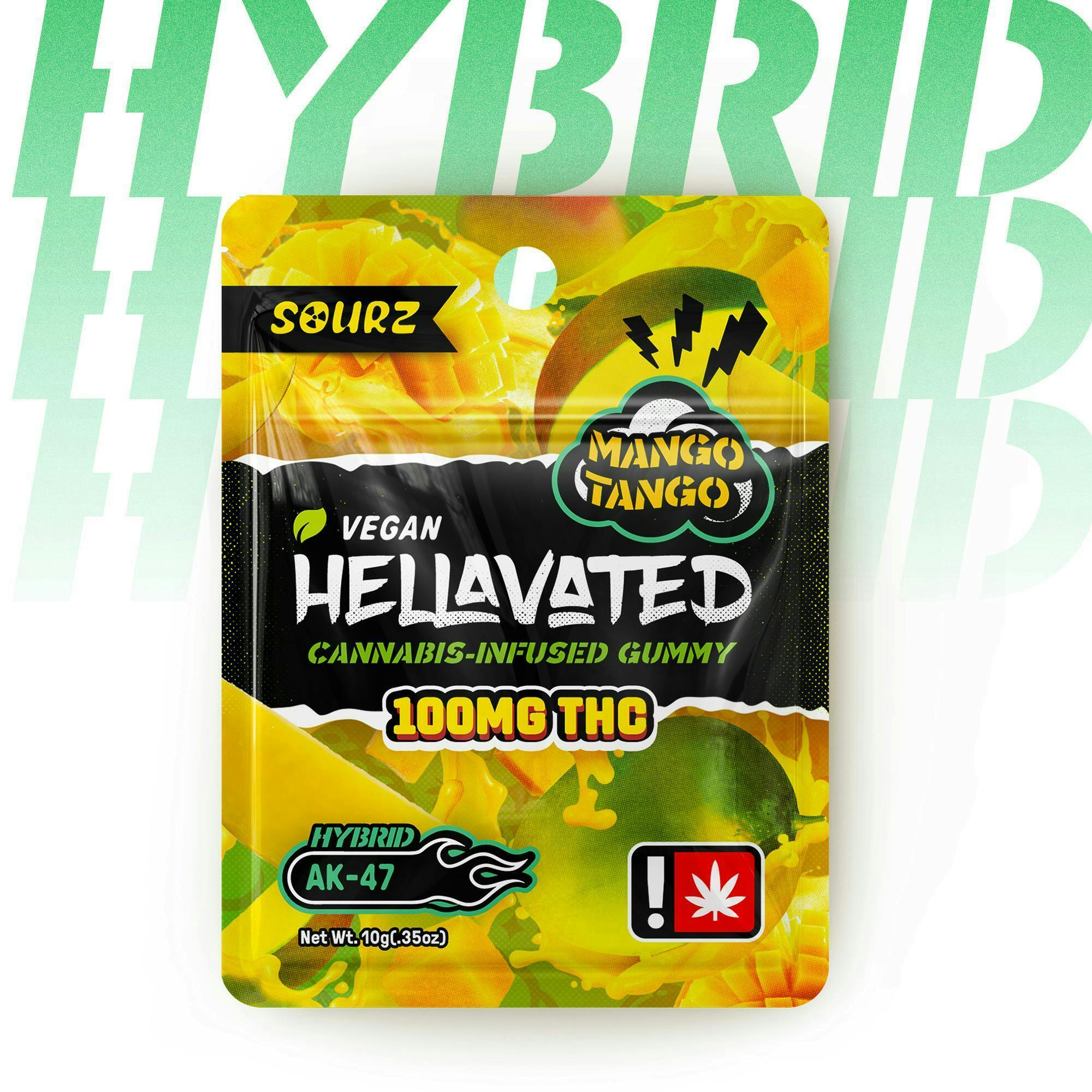 Mango Tango (1pc) Sour Gummiez 100mg - Hellavated