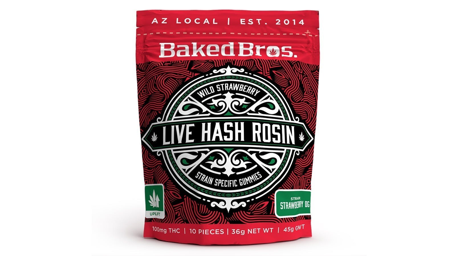 Baked Bros Live Hash Rosin Gummie | Wild Strawberry | 100mg