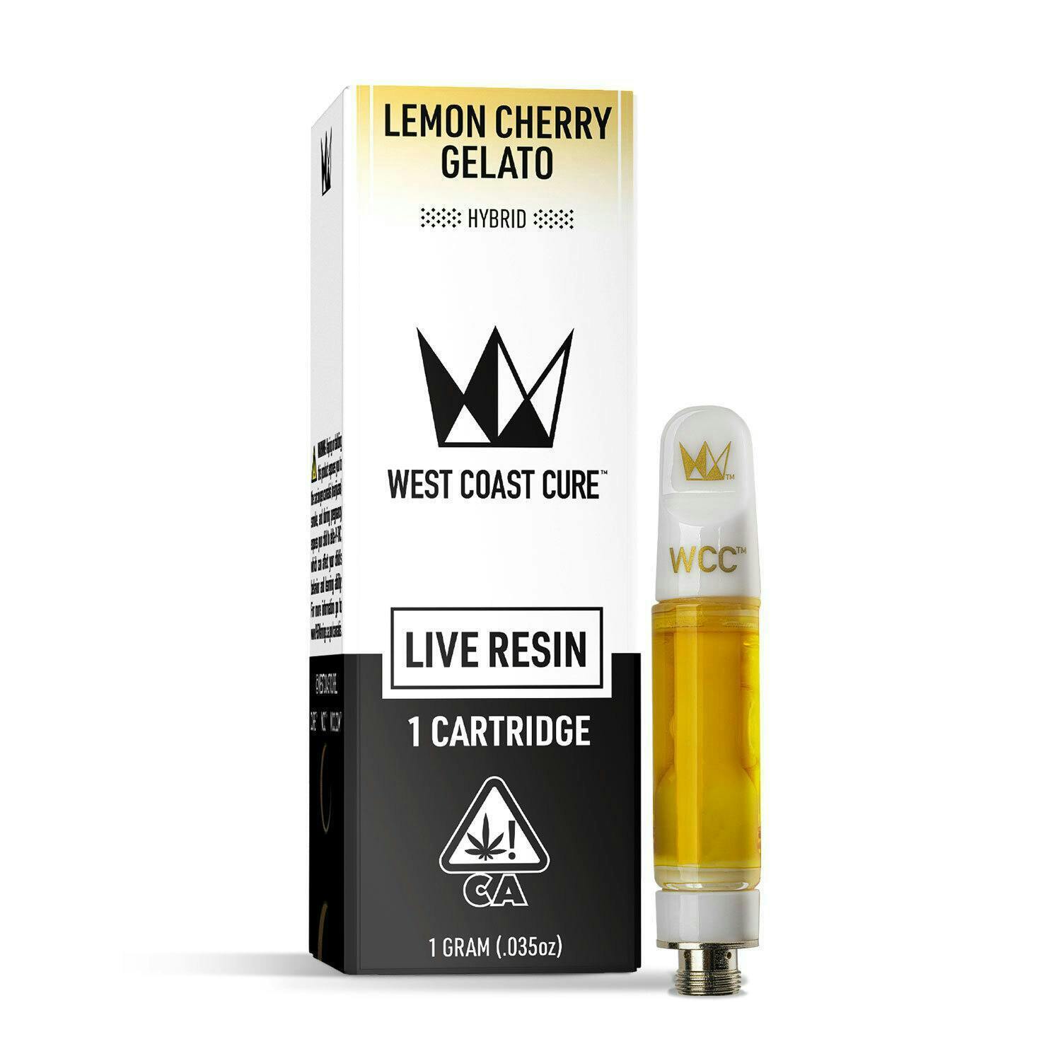 Lemon Cherry Gelato Live Resin Cartridge - 1g - West Coast Cure