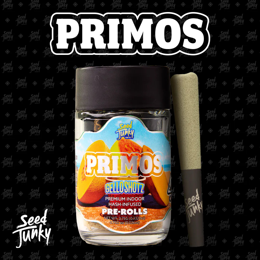 Seed Junky - SEED JUNKY | GELLO SHOTZ PRIMOS - 5PK INFUSED | PREROLL | 3G Main Image