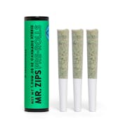 MR. Zips .5g Blue Zushie Preroll 3pk PD
