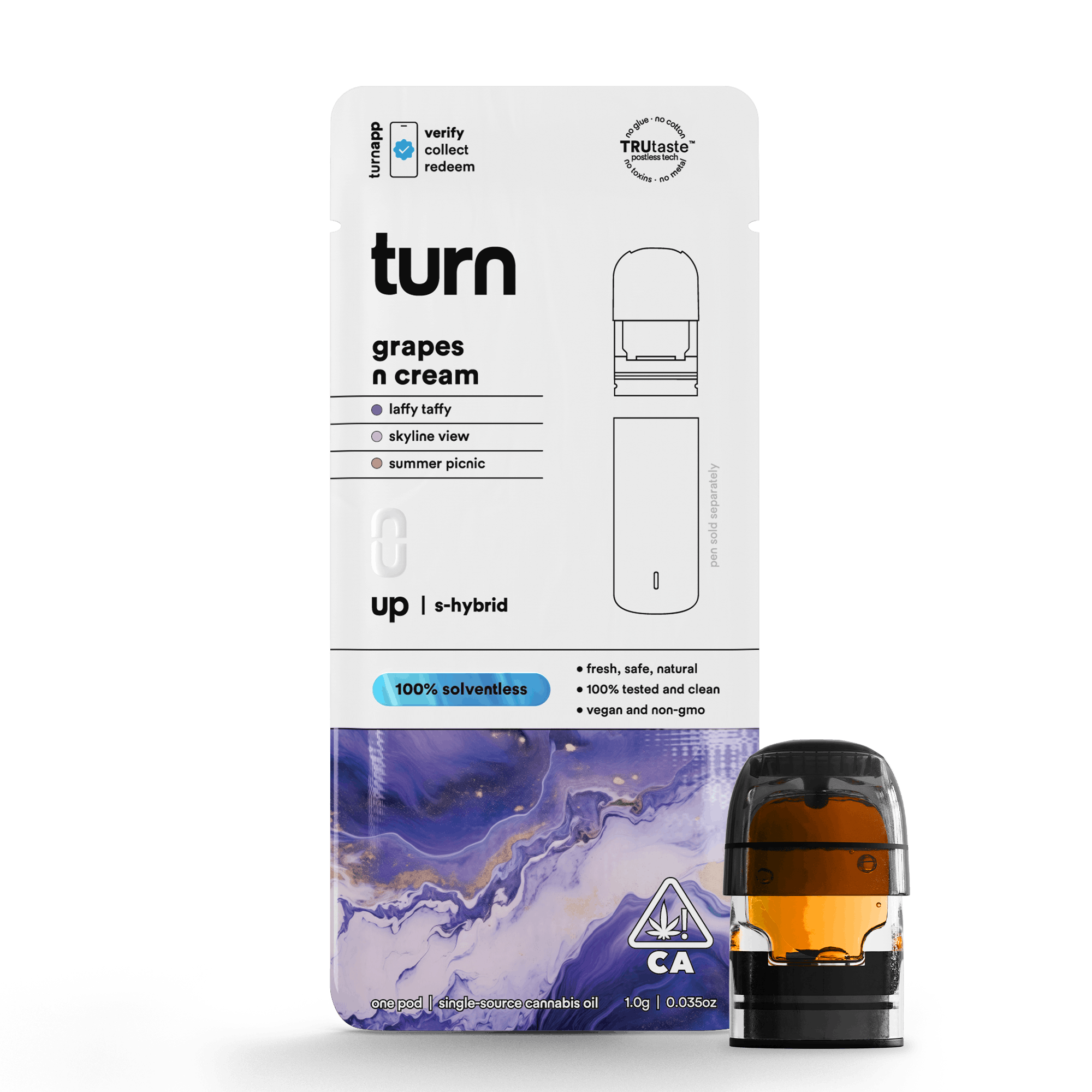 0.5g pod | grapes n' cream | 100% solventless | up | - turn
