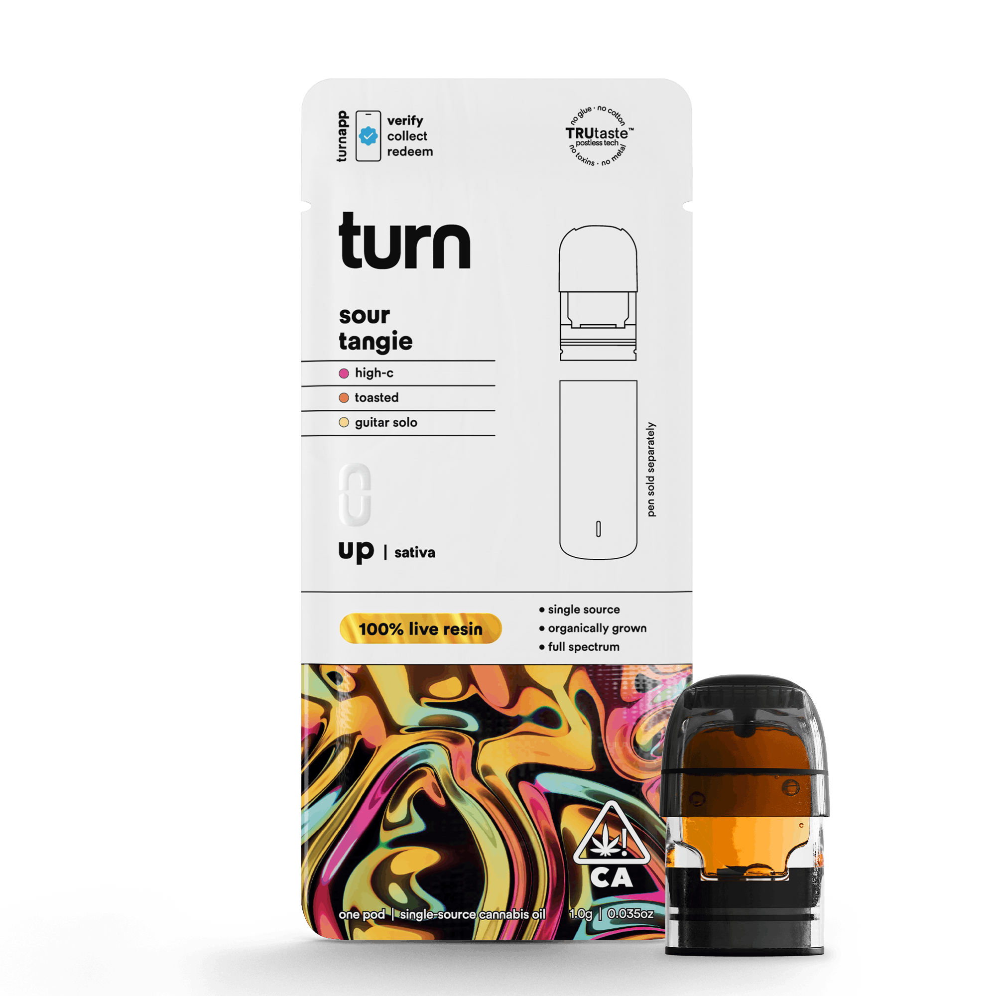 1.0g pod | sour tangie | 100% live resin | up | - turn