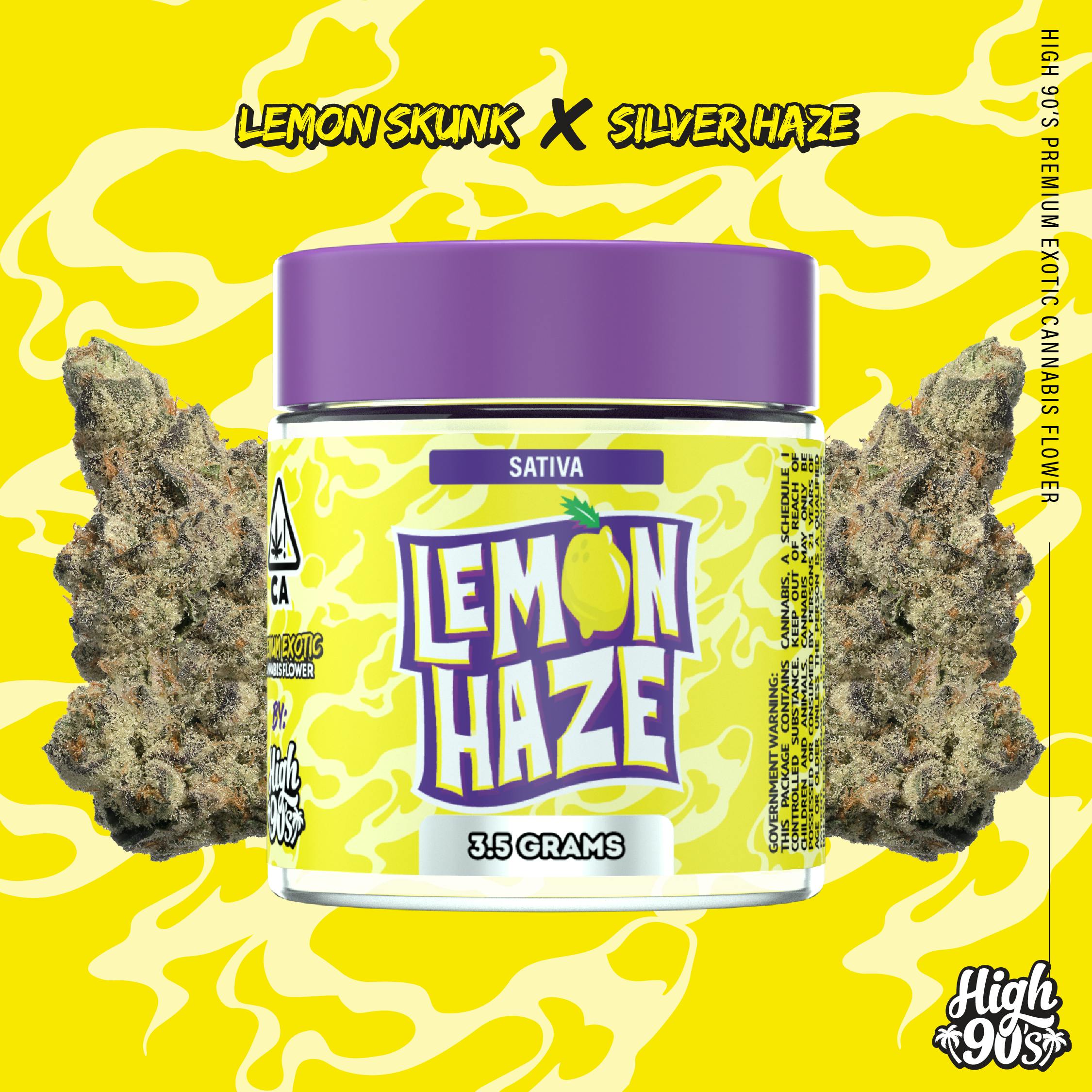 High 90s : Lemon Haze 3.5g Flower - HIGH 90s