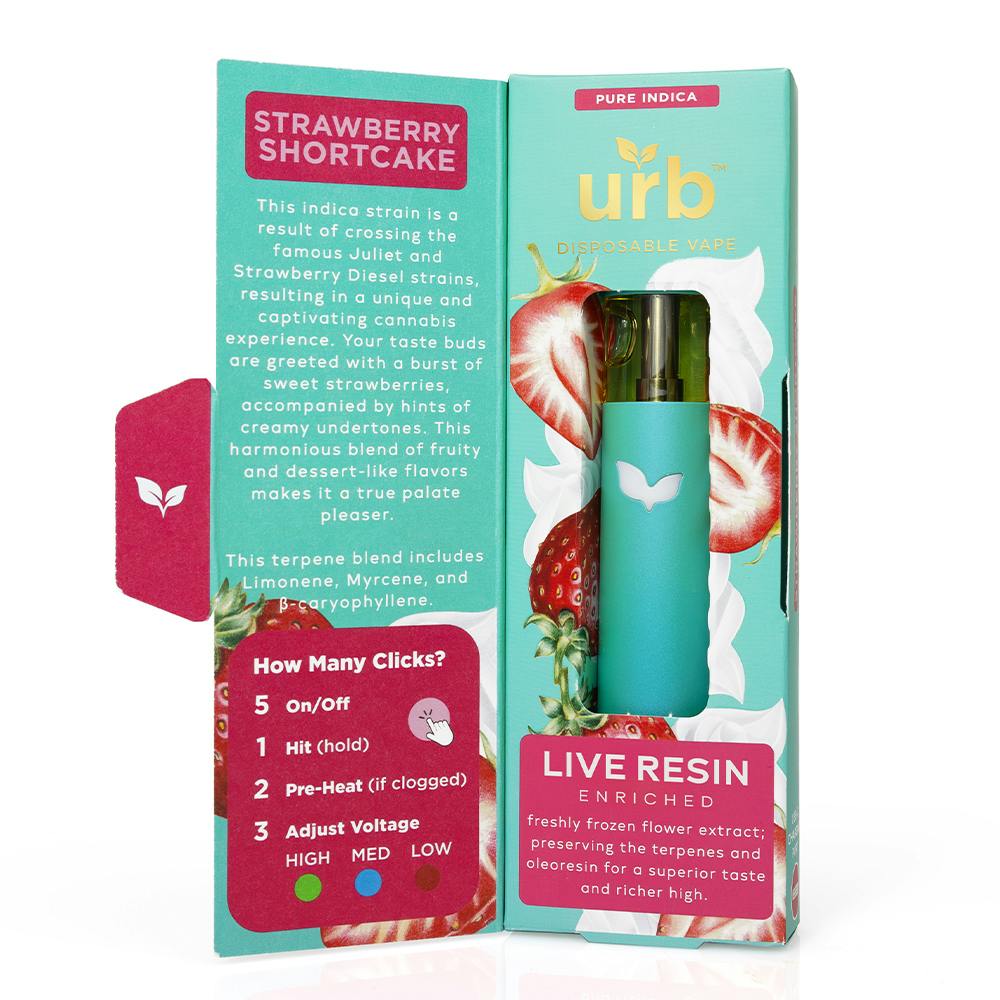Urb - 2.7g AIO - Strawberry Shortcake - Diamond Leaf Cann... Urb - 2.7g AIO - Strawberry Shortcake - Diamond Leaf Cann...