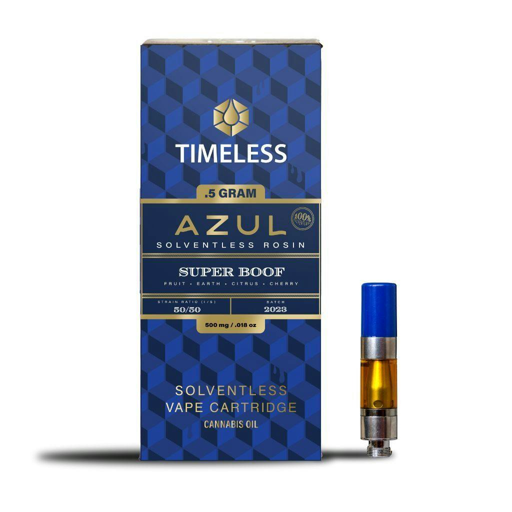 AZUL Super Boof 500mg Live Rosin Vape Cartridge - Timeless Vapes AZUL Super Boof 500mg Live Rosin Vape Cartridge - Timeless Vapes