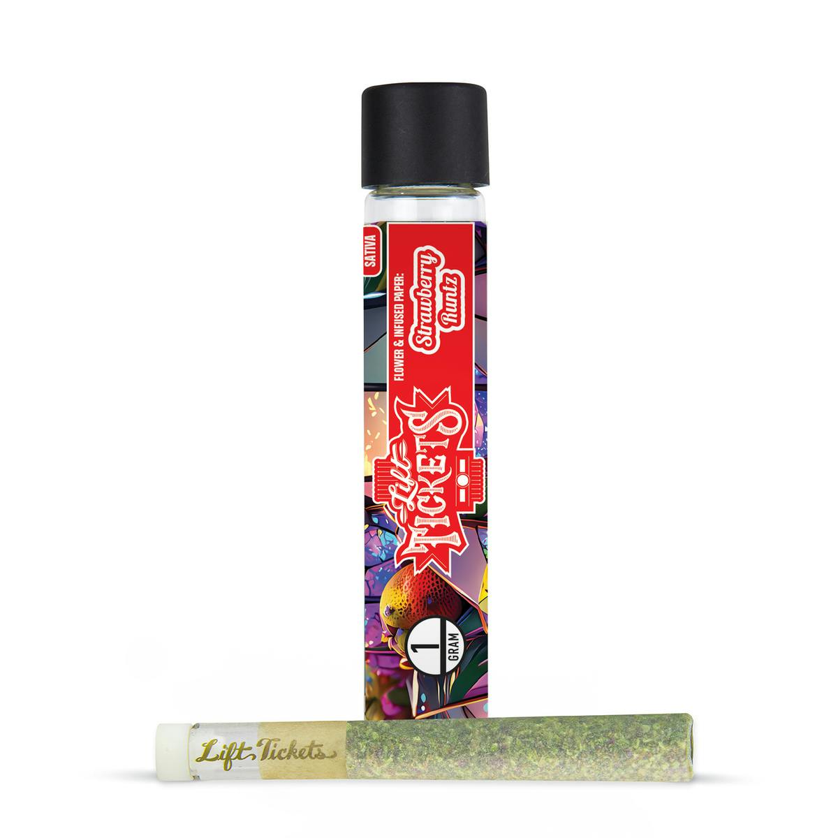 Infused Glass Tip Pre-Roll: Strawberry Runtz 1g Joint - Lift Tickets