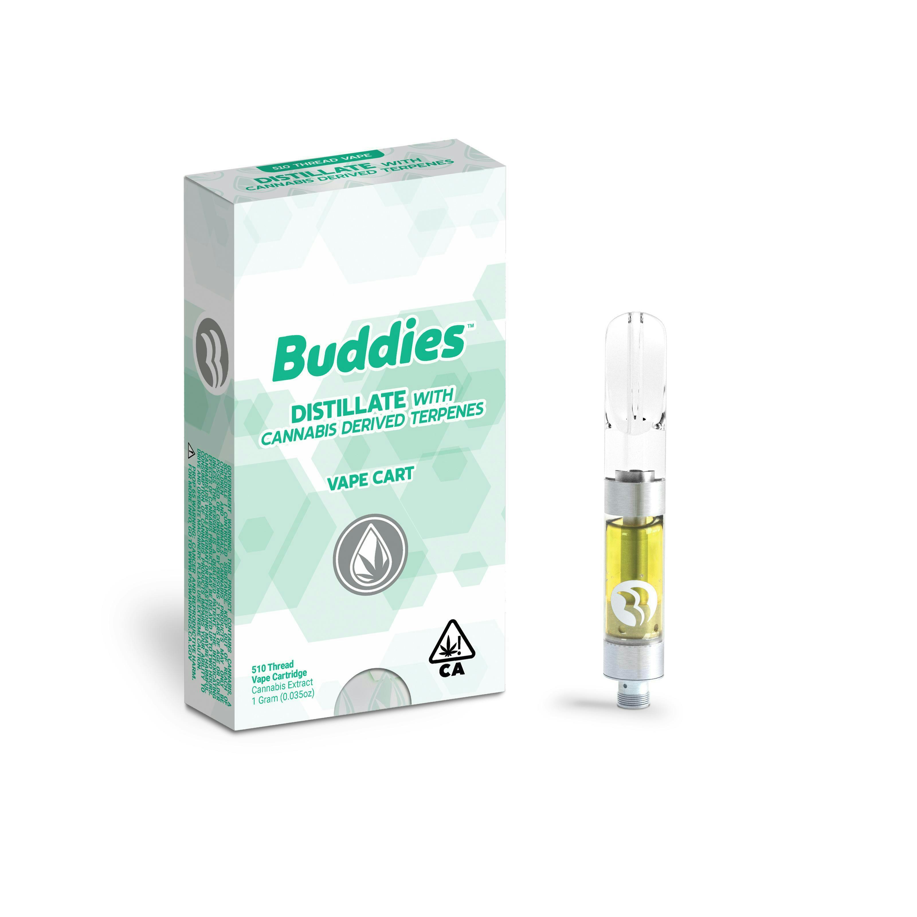 Distillate + CDT Trainwreck x Jager 1g Vape Cart (S) - Buddies Brand