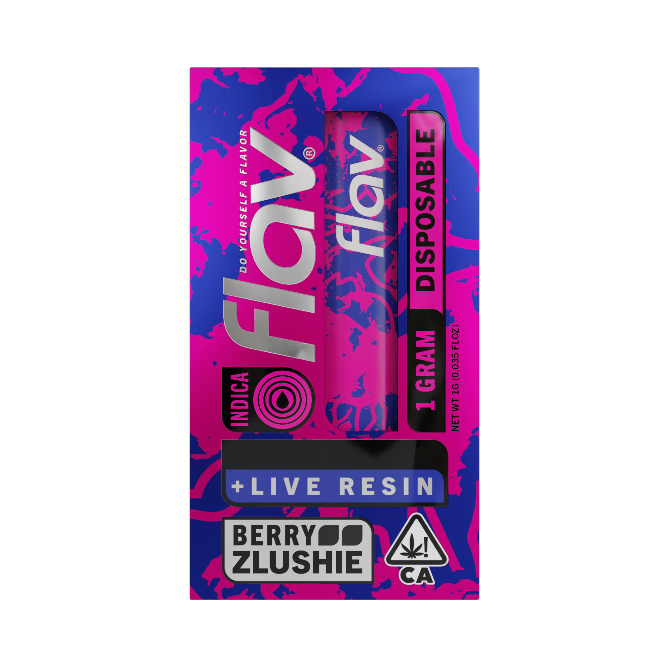 Vape Disposable Live Resin Berry Zlushie Indica Flav