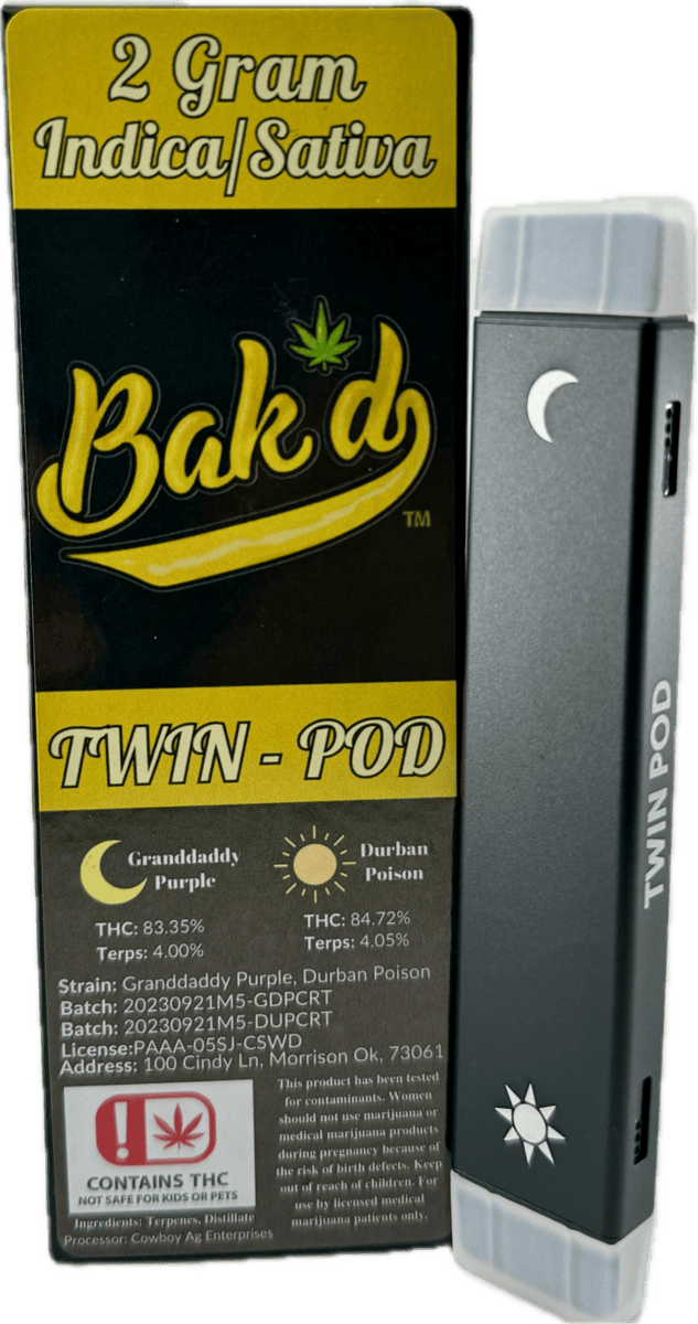 Bak'd 2G Dispo Sativa/Indica (Strawberry Cough/Watermelon Zkittles