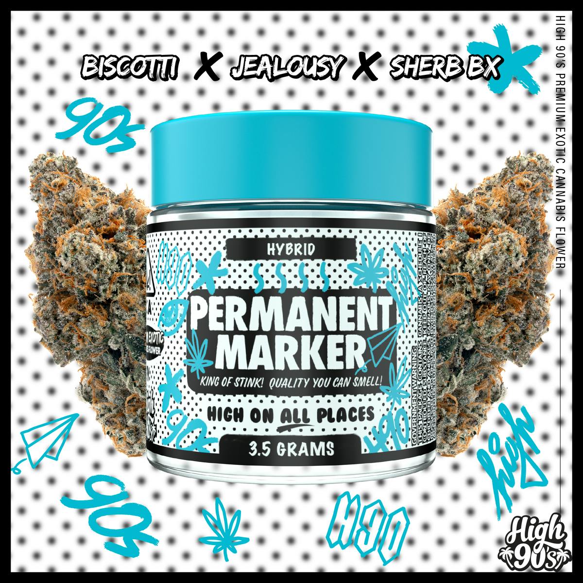 High 90s : Permanent Marker 3.5g Flower - HIGH 90s
