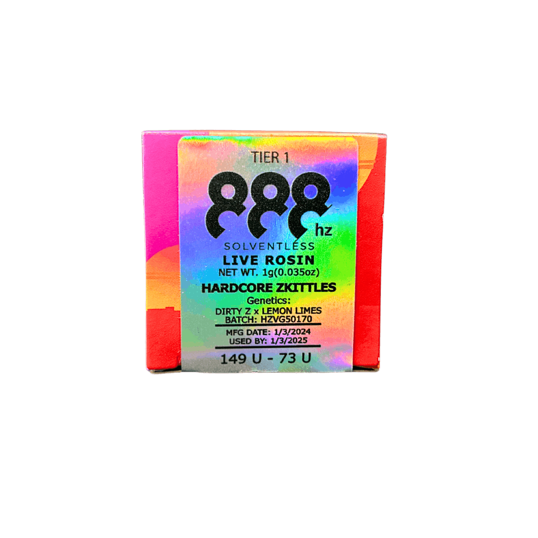 888hz Hardcore Zkittles Tier 1 Live Rosin Badder 1g - 888hz