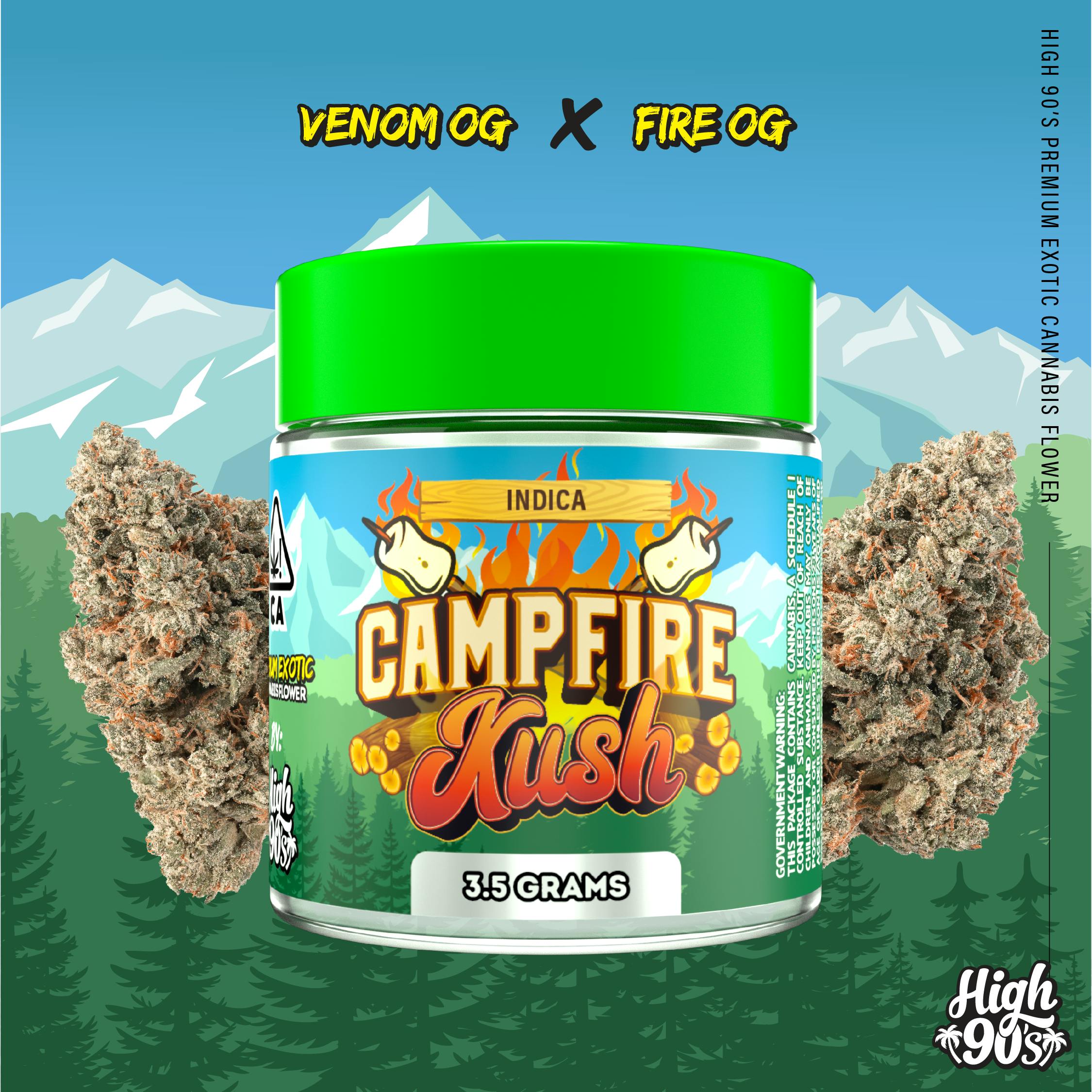 High 90s : Campfire Kush 3.5g Flower - HIGH 90s