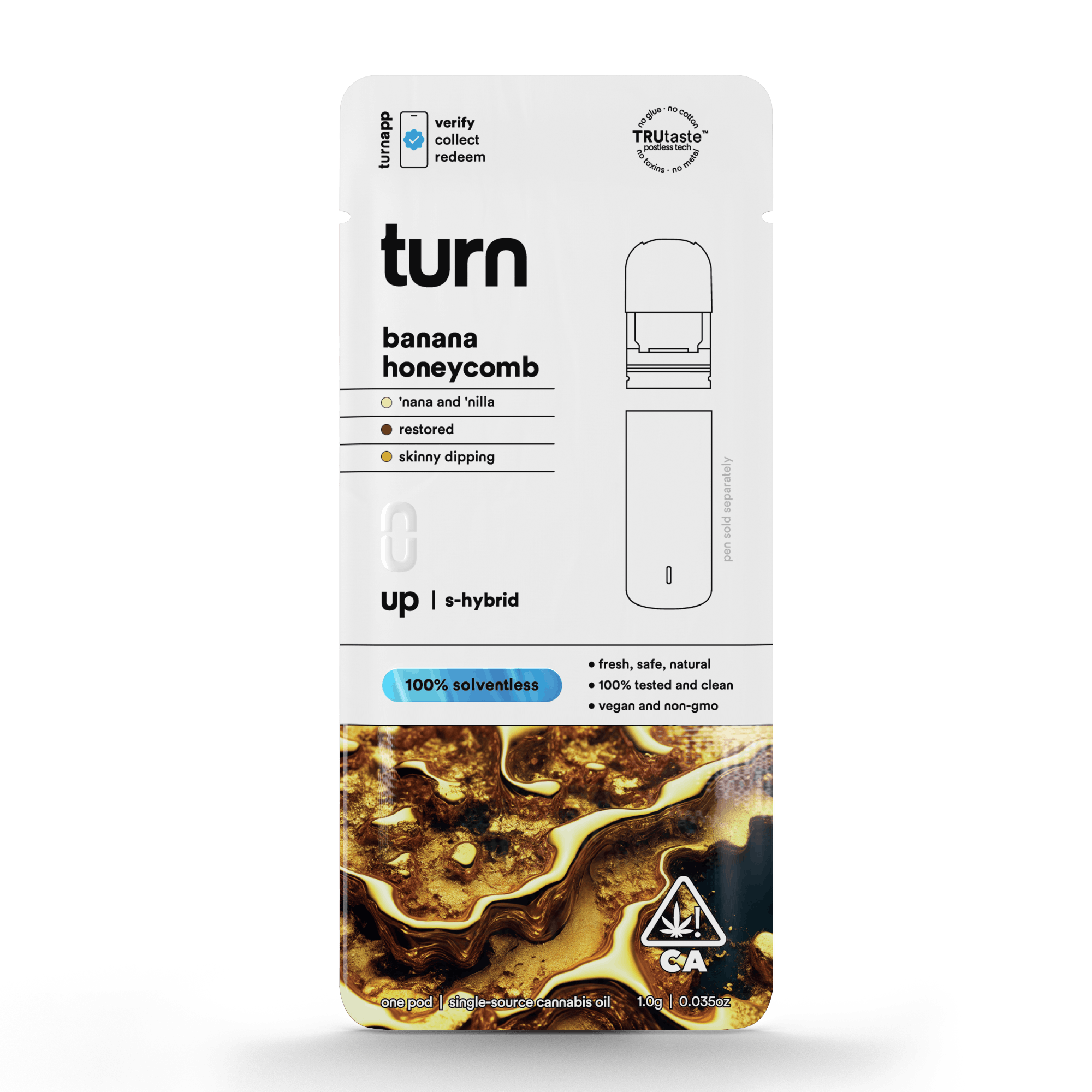 0.5g pod | banana honeycomb | 100% solventless (live rosin) | up | - turn