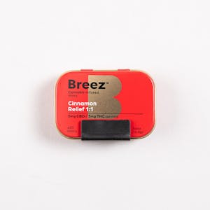 BREEZ - Breez - Cinnamon Relief Mint - Tin- 1:1(CBD/THC) 100mg