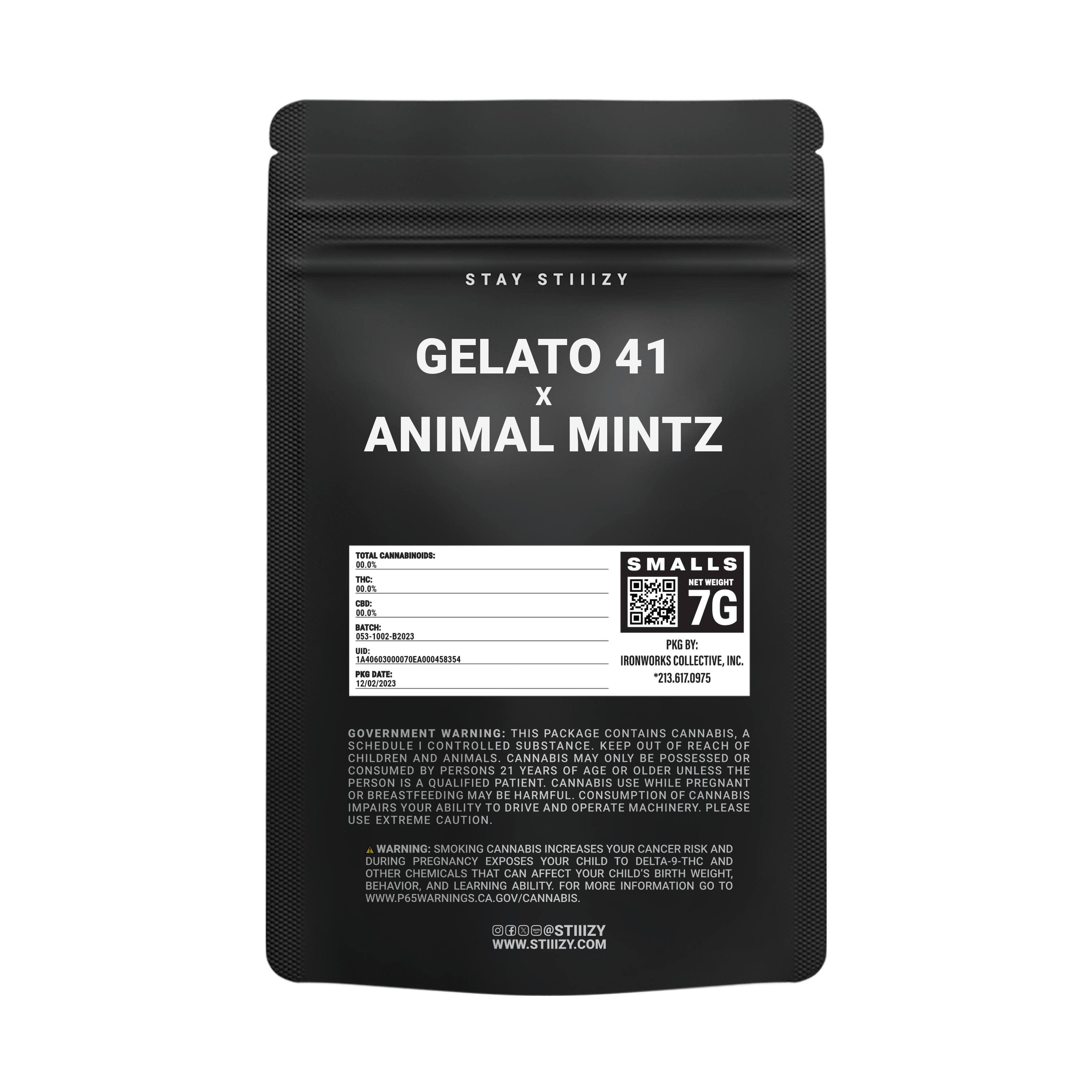 GELATO 41 X ANIMAL MINTZ - 7G Black Label Mylar - STIIIZY