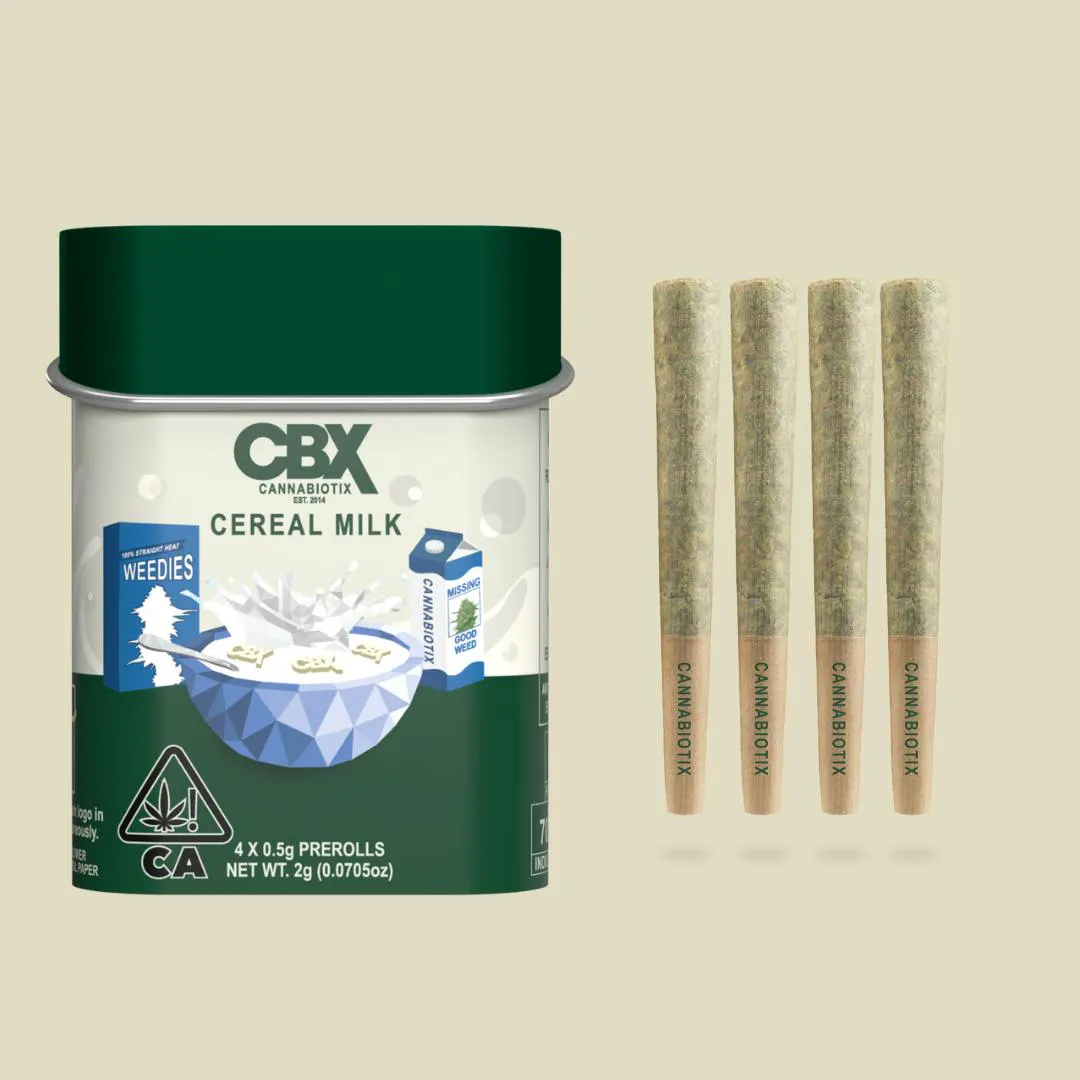 CBX: Cannabiotix - CBX .5g Cereal Milk Preroll 4pk Main Image