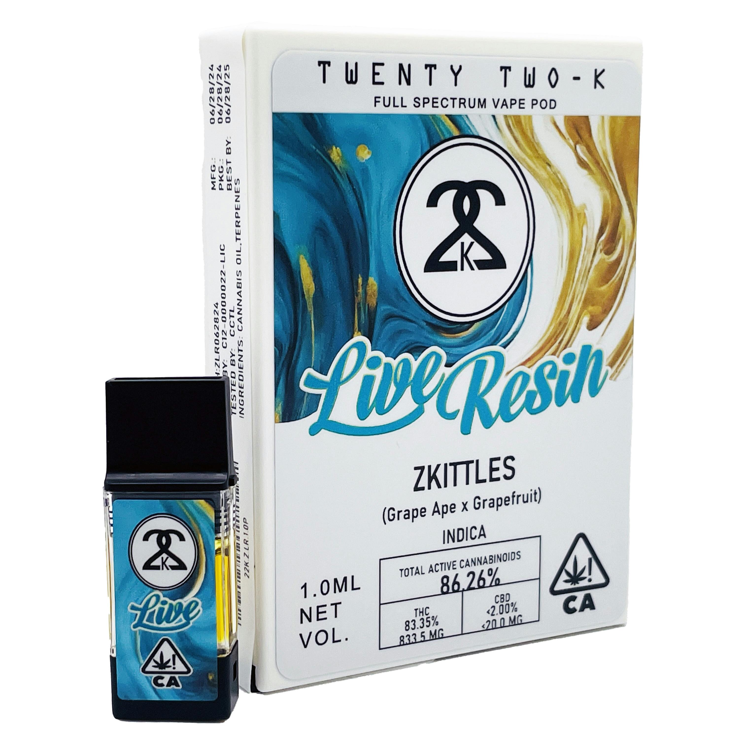 22K - Live Resin - Zkittles - 1.0ml POD - Twenty Two K / 22k