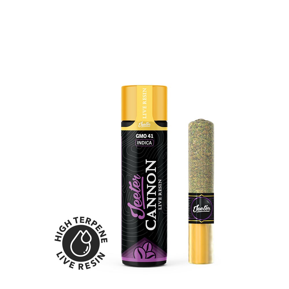 1.3g GMO 41 Baby Cannon Live Resin Infused Pre-Roll - Jeeters picture