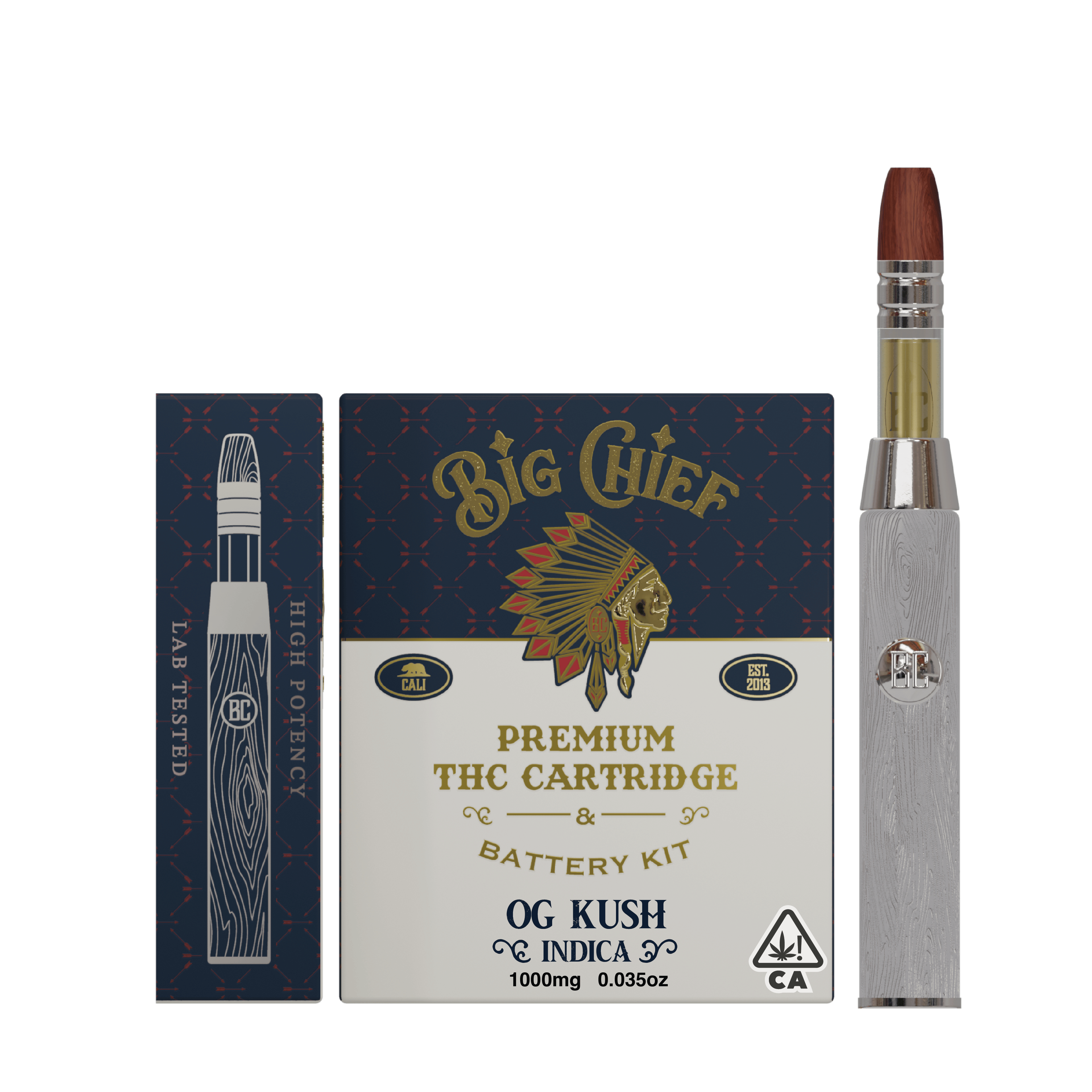 OG KUSH - 1G THC Cartridge & Battery Kit All-In-One - Big Chief