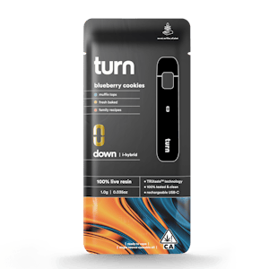 TURN - TURN Disposable 1g - Live Resin - Blueberry Cookies 87%