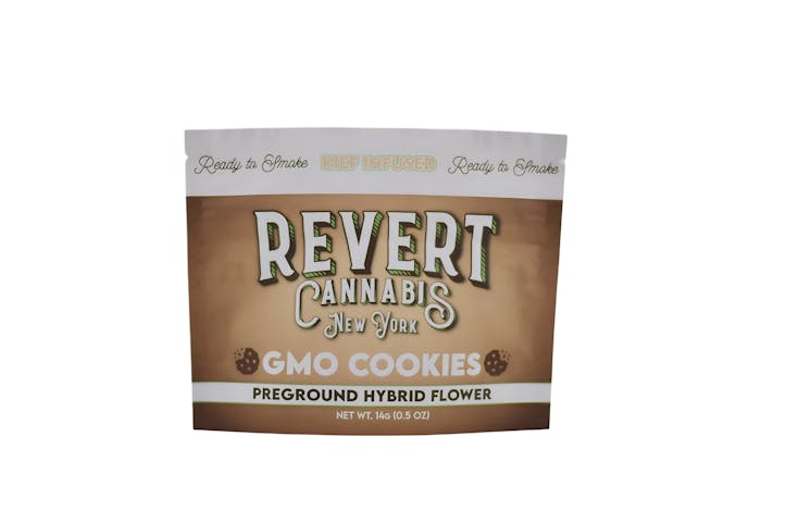 Revert - GMO Cookies -Hybrid- Pre-Ground (Flower) Kief Infused - 14g | Revert    -ii11 BACK
