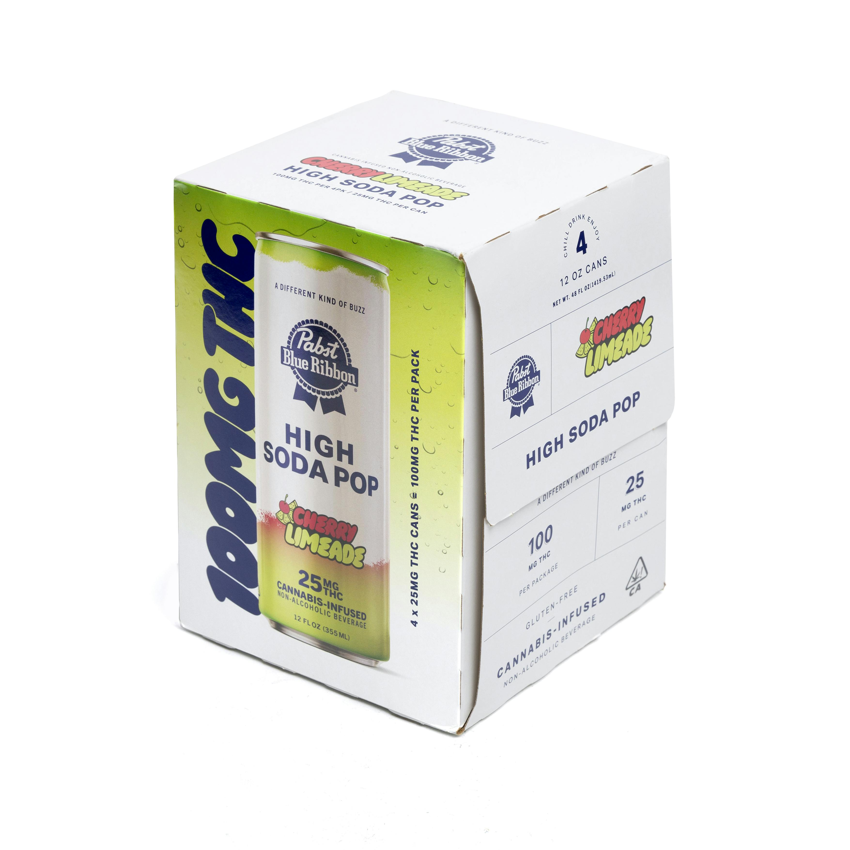 PABST | PBR Cannabis Infused High Soda Pop - Cherry Limeade | 25mg