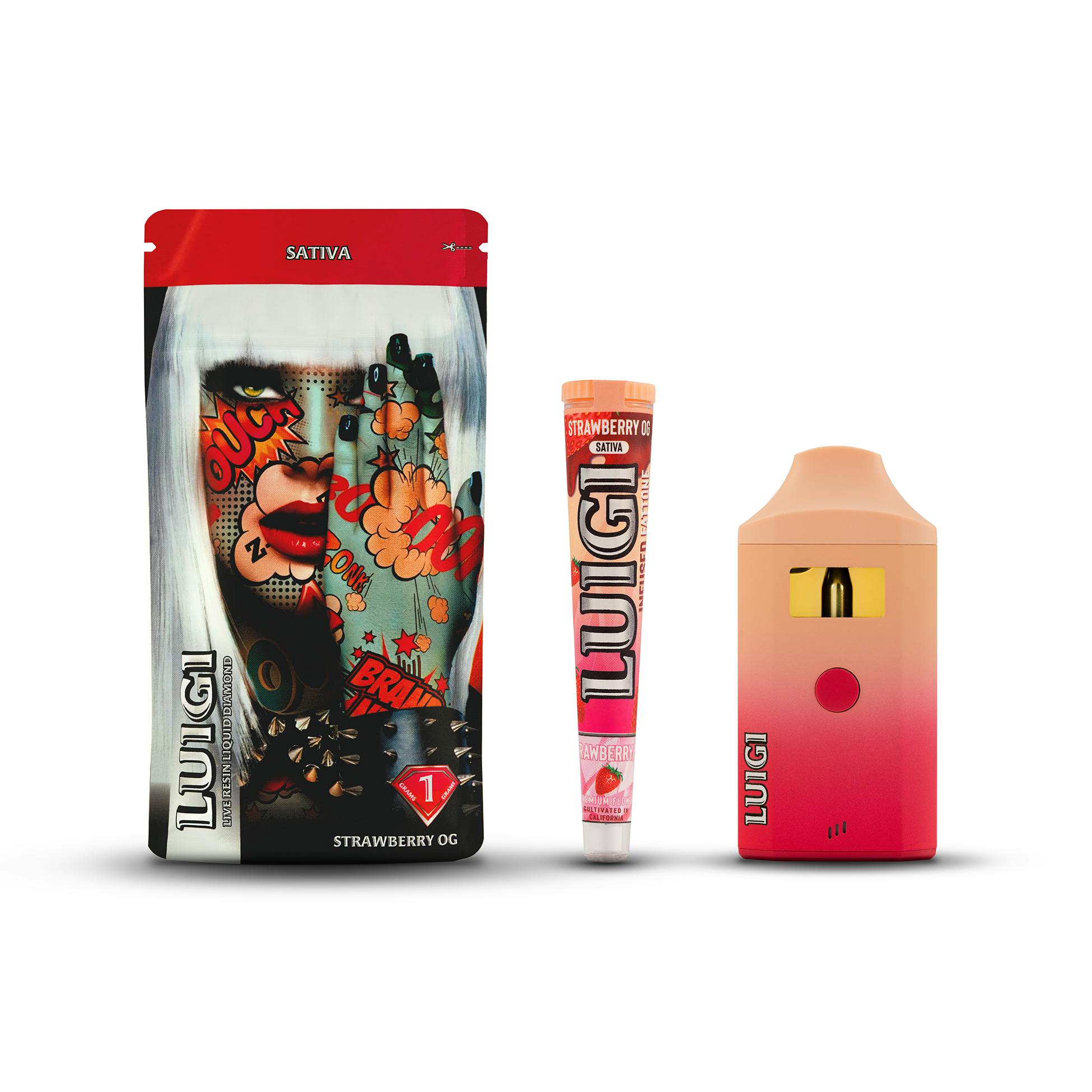 Luigi Disposable Strawberry OG 1G The Chronic: