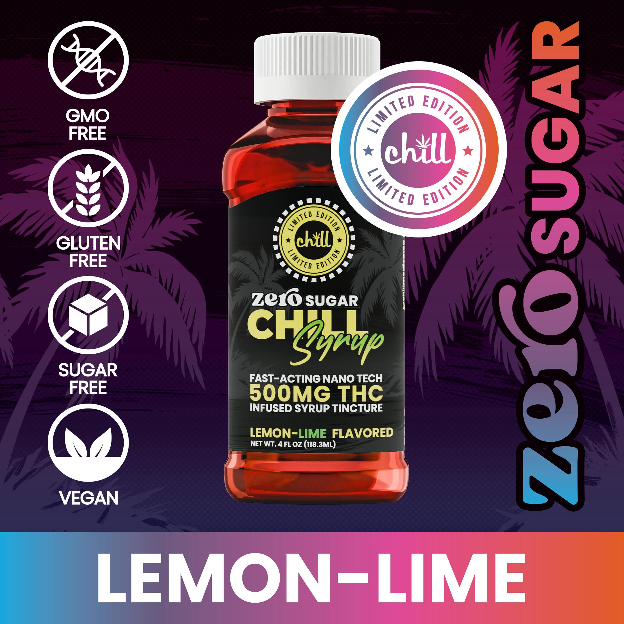 Lemon-Lime | ZERO Sugar 500mg THC Syrup Tincture | Chill Medicated