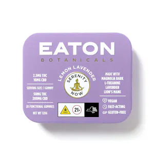 Eaton Botanicals - Serenity Now | Lemon Lavender | 1:5 THC:CBD | Gummies | 20pk/50mg (Eaton Botanicals)