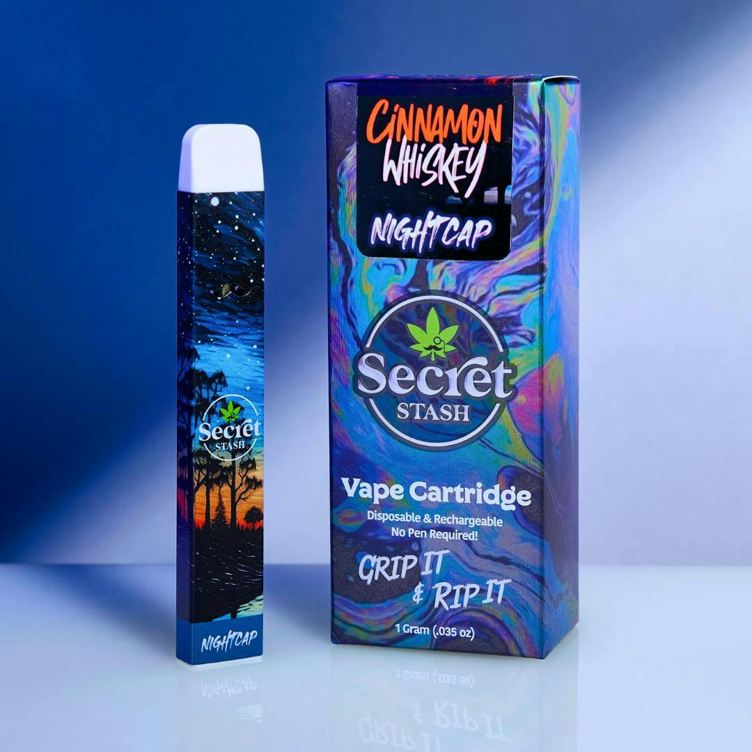 whiskey vape Secret Stash | Disposable Cart | Nightcap | Cinnamon Whiskey | 1g (NEW)