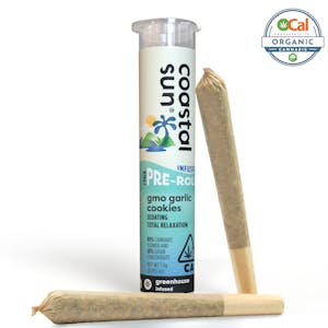 COASTAL SUN - Coastal Sun Infused Pre-rolls 2pk 1.5g - GMO Garlic Cookies 48%