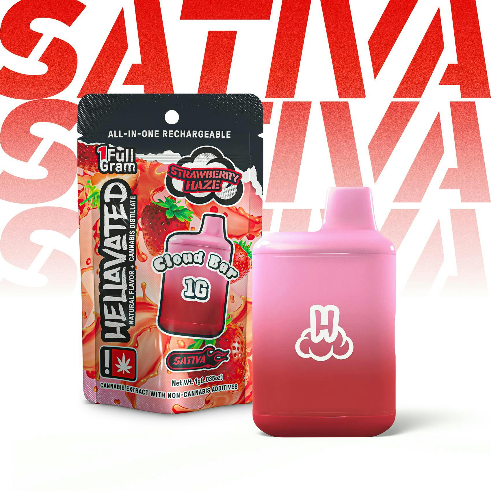 Strawberry Haze Cloud Bar 1g - Hellavated