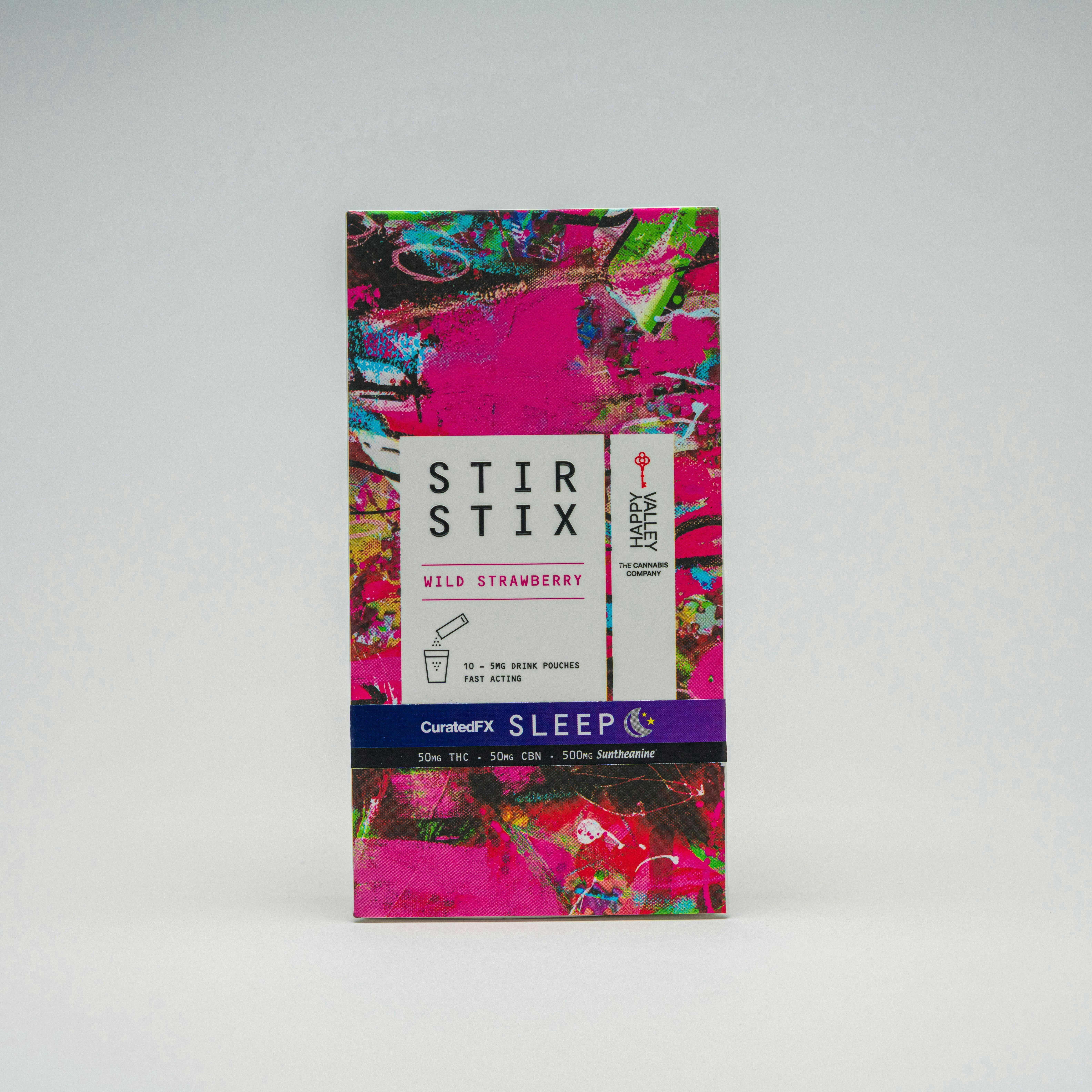 Sleep - Wild Strawberry | Curated FX Stir Stix 50mg THC - Happy Valley