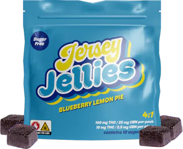 Jersey Jellies - Blueberry Lemon Pie Gummies Sugar Free 4:1 THC:CBN 10 pk 100mg