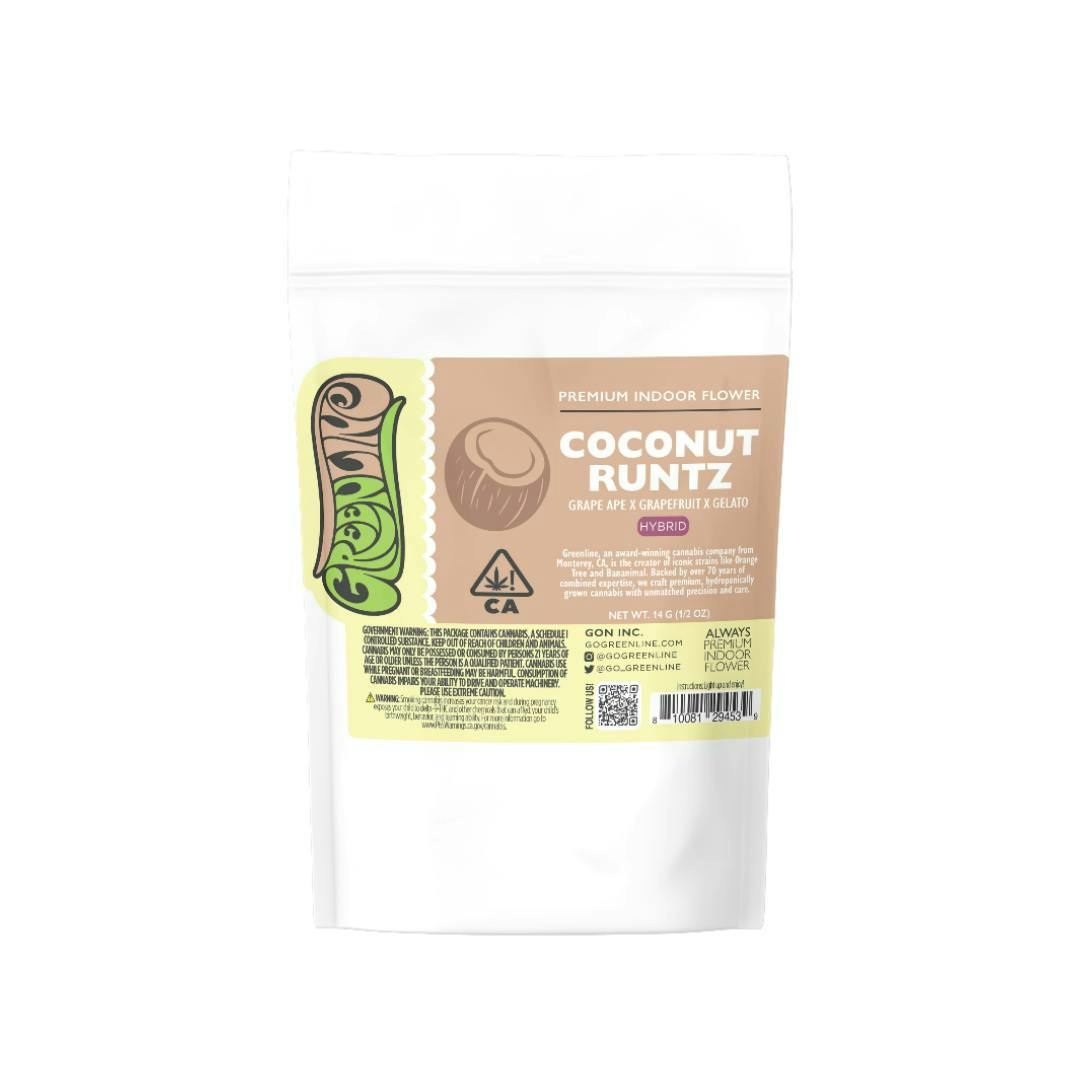 Coconut Runtz - 1/2 oz - Indoor - Hybrid - 14g - Greenline