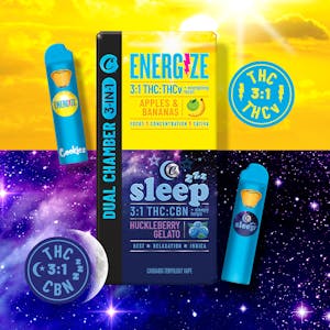 COOKIES - COOKIES | ENERGIZE 3:1 THC/THCV & SLEEP 3:1 THC/CBN DUAL CHAMBER - AIO | CARTRIDGE | 1G
