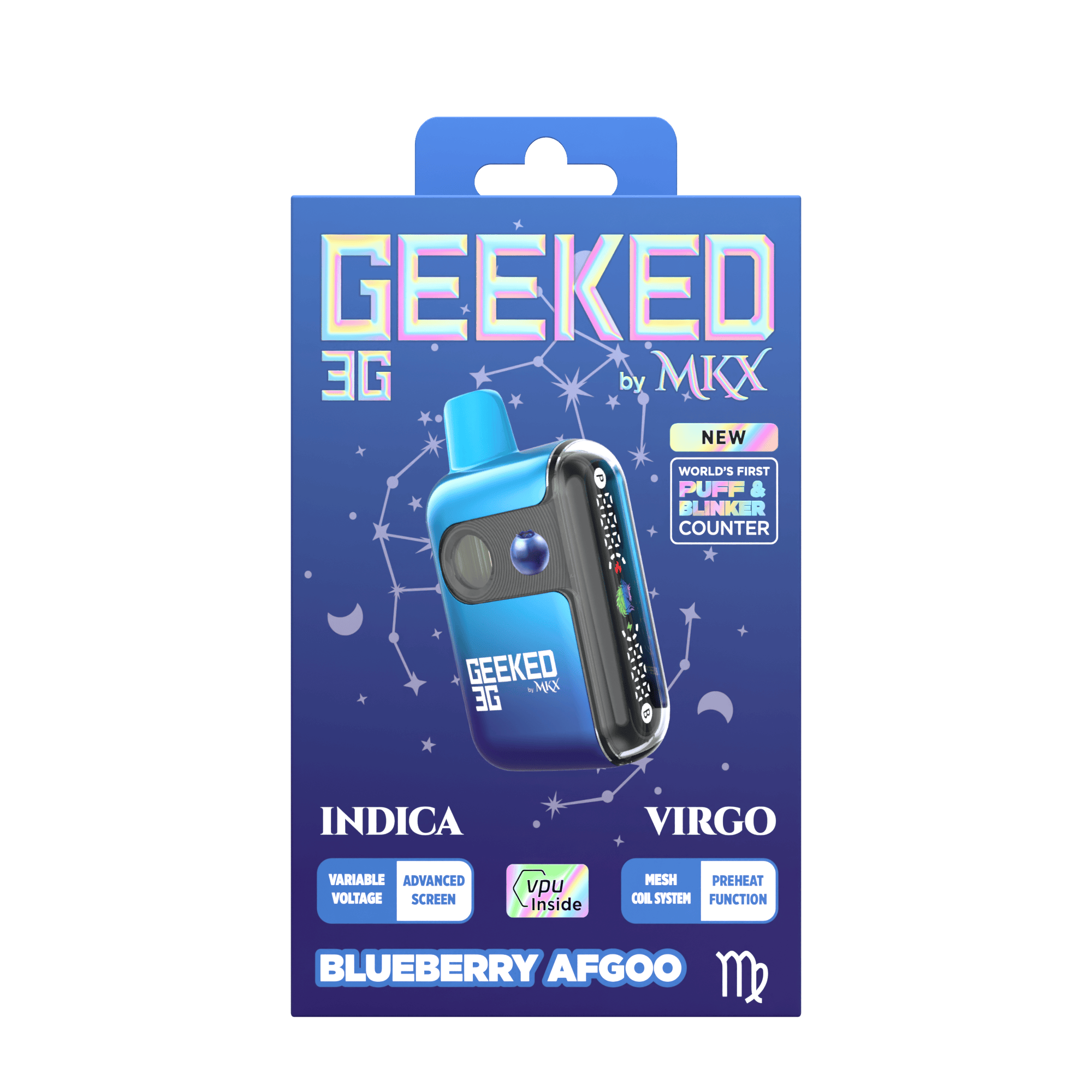 Geeked 3G Disposable by MKX | Blueberry Afgoo - MKX Oil Co