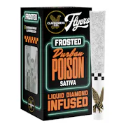 Claybourne Frosted Flyers Infused 5pk Prerolls 2.5g Durban Poison