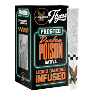 CLAYBOURNE CO. - Claybourne Frosted Flyers Infused 5pk Prerolls 2.5g Durban Poison
