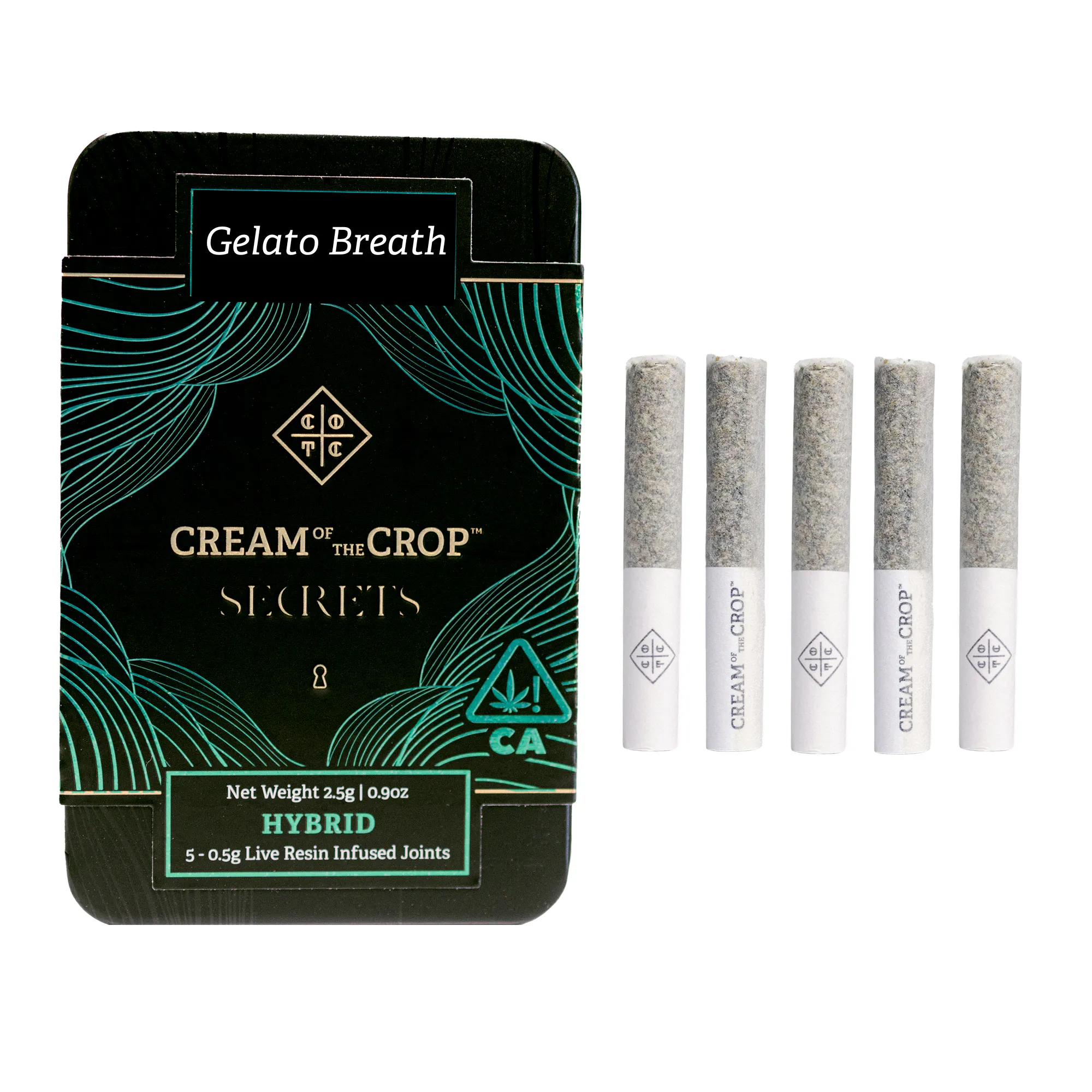 Cream Of The Crop. - Gelato Breath Live Resin Infused Pre-Roll Pack (5pk) Main Image