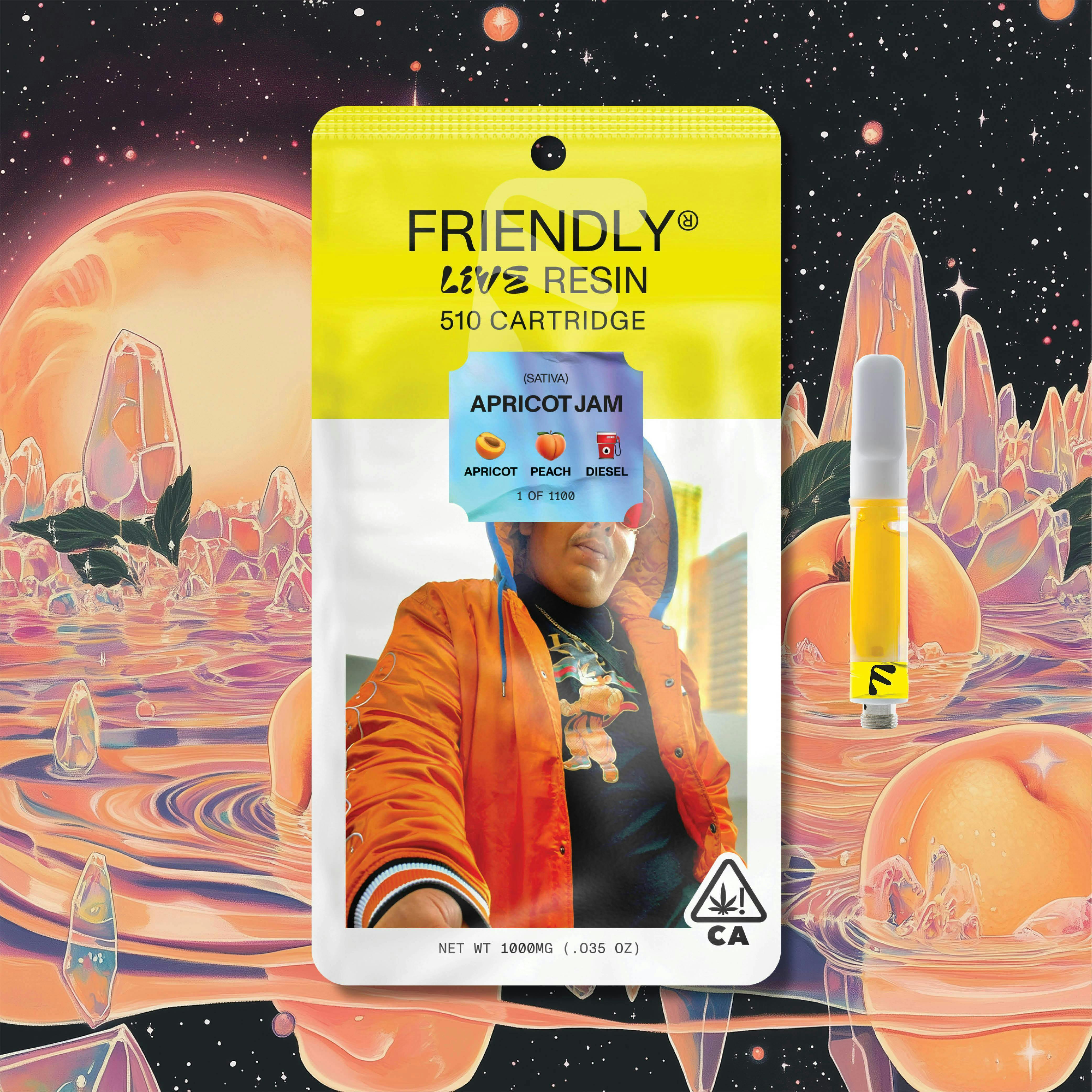 Friendly Brand | Apricot Jam | Live Resin Cartridge | 1g - Friendly Brand