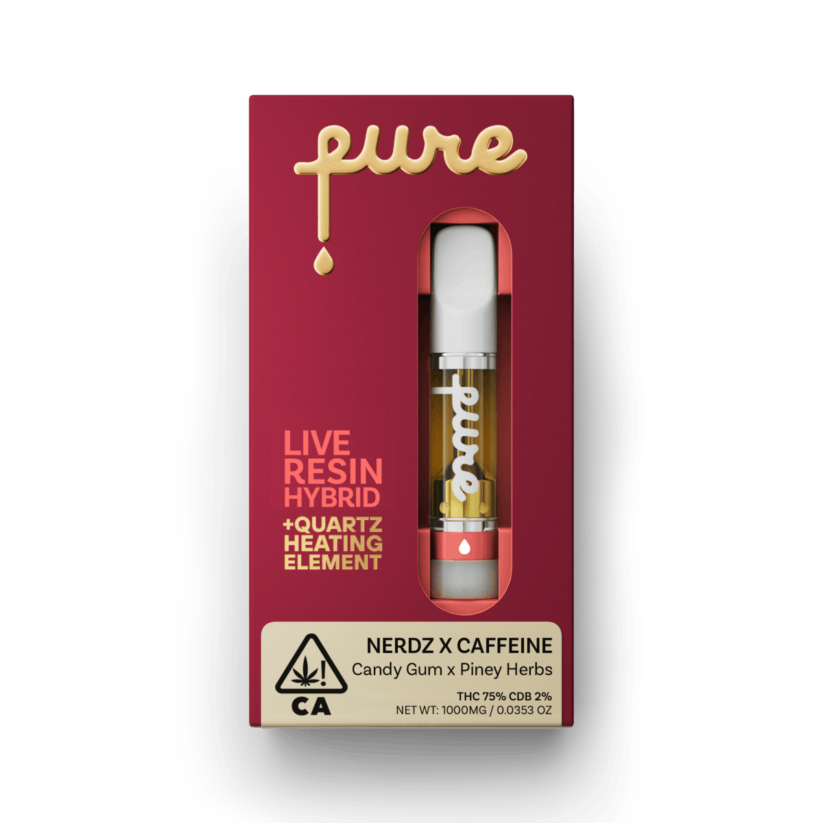 Pure Live Resin 1g Cartridge - Nerdz x Caffeine - Hybrid