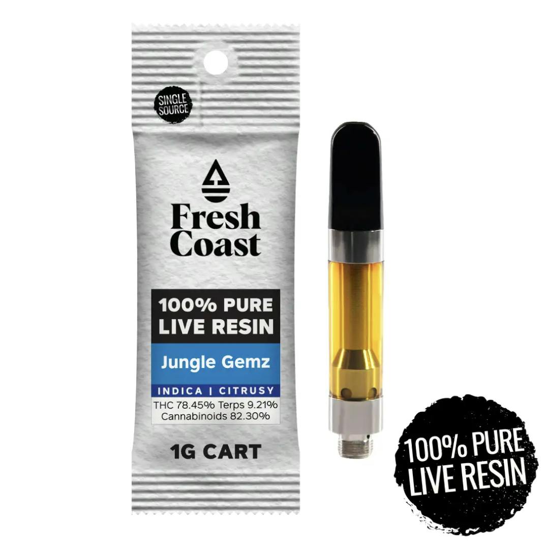 Fresh Coast | Jungle Gemz | 100% Pure Live Resin 1G Cart | Indica
